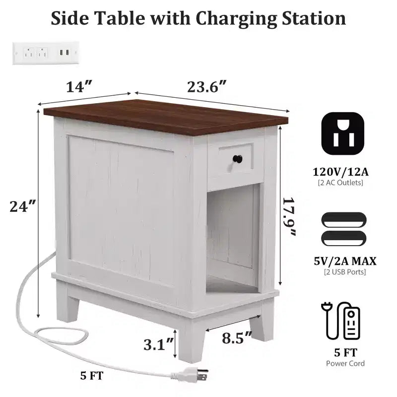 Table basse à tiroir unique en MDF - Table d'appoint de canapé élégante et fonctionnelle, Matériau MDF durable, Design compact, Facile à assembler