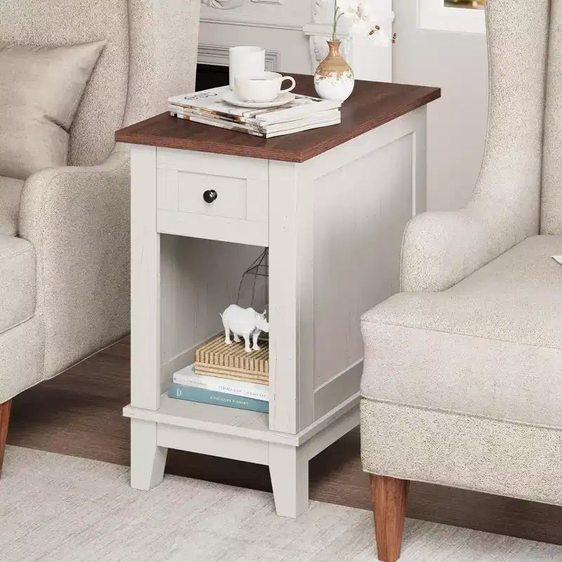Table basse à tiroir unique en MDF - Table d'appoint de canapé élégante et fonctionnelle, Matériau MDF durable, Design compact, Facile à assembler