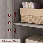 Meuble de rangement haut de 50,4 po avec portes vitrées, étagères réglables, armoire de bar pour cuisine et salon