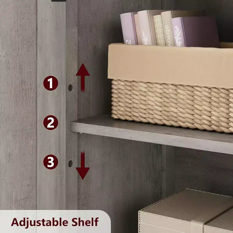 Meuble de rangement haut de 50,4 po avec portes vitrées, étagères réglables, armoire de bar pour cuisine et salon