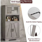 Meuble de rangement haut de 50,4 po avec portes vitrées, étagères réglables, armoire de bar pour cuisine et salon