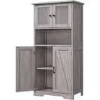 Meuble de rangement haut de 50,4 po avec portes vitrées, étagères réglables, armoire de bar pour cuisine et salon
