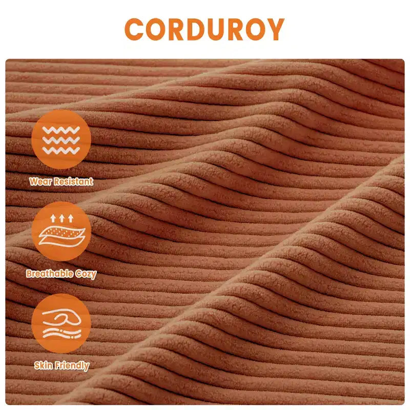 Canapé moderne 2 places, canapé-lit oversize en velours côtelé avec housse lavable, assise profonde avec accoudoirs larges, canapé nuage confortable pour salon, chambre, bureau