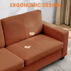 Canapé moderne 2 places, canapé-lit oversize en velours côtelé avec housse lavable, assise profonde avec accoudoirs larges, canapé nuage confortable pour salon, chambre, bureau