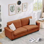 Canapé moderne 2 places, canapé-lit oversize en velours côtelé avec housse lavable, assise profonde avec accoudoirs larges, canapé nuage confortable pour salon, chambre, bureau