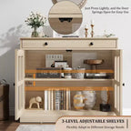 Buffet de salle à manger 35, meuble de bar à café d'appoint avec porte vitrée et tiroir, console d'entrée, buffet de rangement