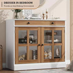 Buffet de salle à manger 35, meuble de bar à café d'appoint avec porte vitrée et tiroir, console d'entrée, buffet de rangement