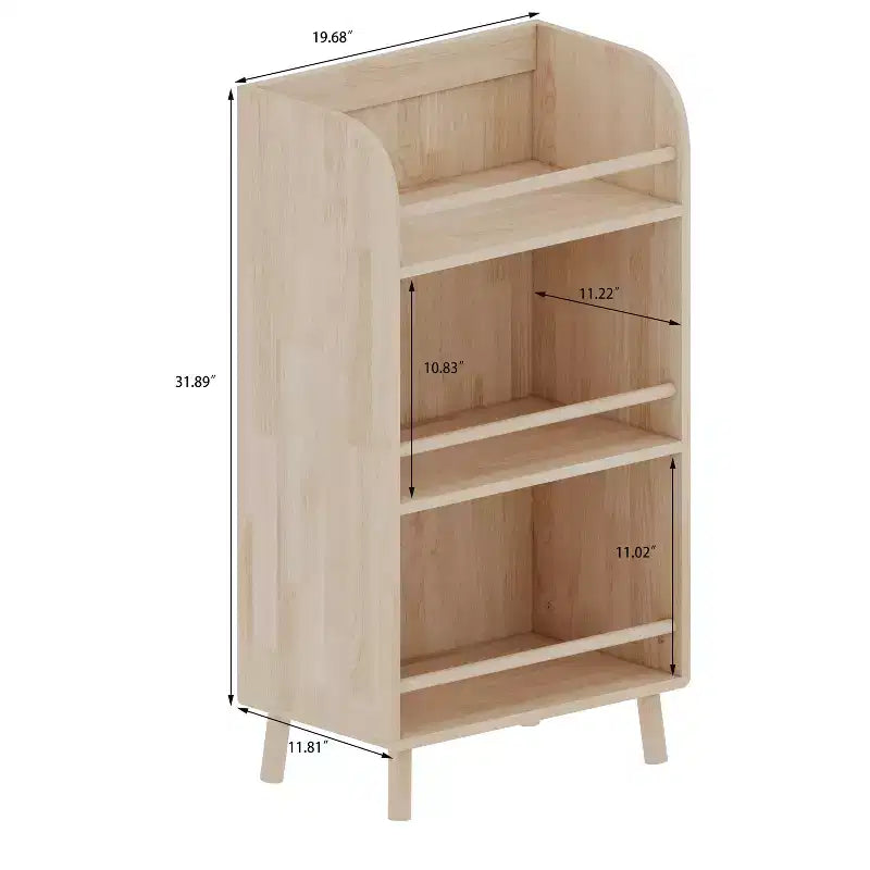 Étagère en bois de pin massif robuste pour le salon