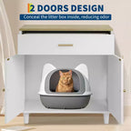 Meuble pour chat en rotin avec construction en panneaux de particules, tissage en rotin élégant, conception durable, intérieur spacieux et design élégant
