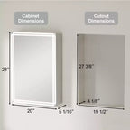 Armoire à pharmacie avec miroirs et lumières, armoire de salle de bain avec 3 modes d'éclairage, anti-buée, intensité variable, fonction mémoire, prise de courant, argent