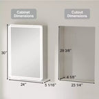 Armoire à pharmacie avec miroirs et lumières, armoire de salle de bain avec 3 modes d'éclairage, anti-buée, intensité variable, fonction mémoire, prise de courant, argent