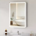 Alita Medicine Cabinet with Mirrors and Lights, Bathroom Cabinet with 3 Light Mode, Anti-Fog, Dimmable, Memory Function, Outlet, Silver