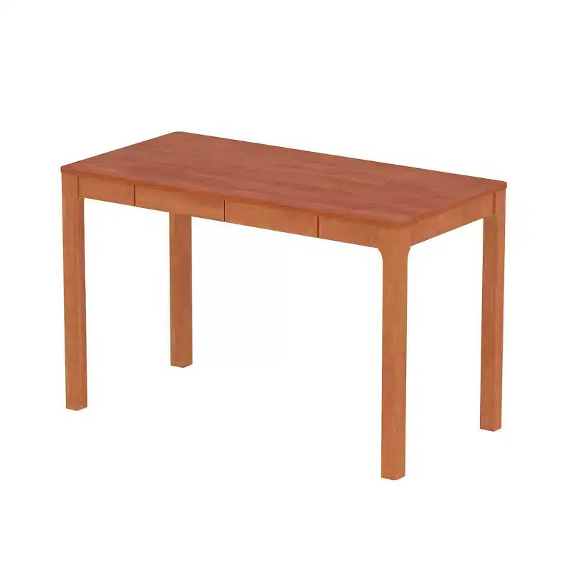 Table à manger en bois naturel avec 2 tiroirs de rangement, surface spacieuse, rangement organisé pour couverts, indispensable pour la cuisine et la salle à manger