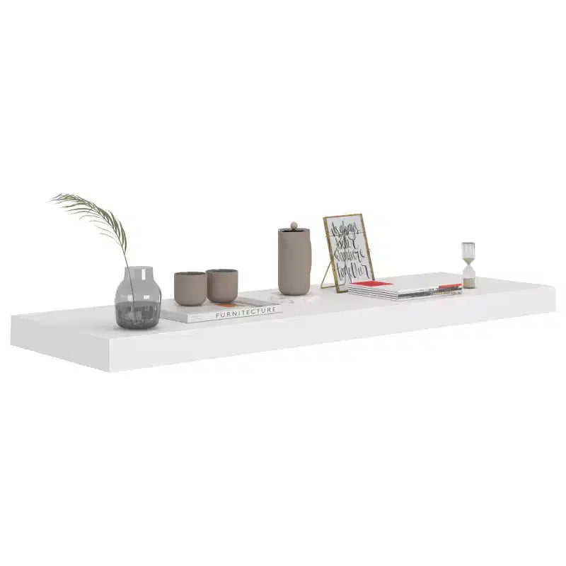 Étagère murale nid d'abeille blanche MDF, métal 80 x 23,5 x 4 cm
