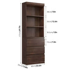 70 bibliothèque avec tiroirs, haute étagère de rangement style ferme, bibliothèques profondes en bois, armoire de rangement pour salon, bureau, espace de travail à domicile