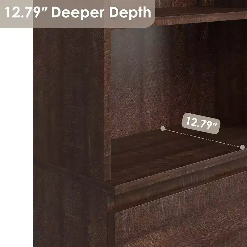 70 bibliothèque avec tiroirs, haute étagère de rangement style ferme, bibliothèques profondes en bois, armoire de rangement pour salon, bureau, espace de travail à domicile