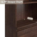 70 bibliothèque avec tiroirs, haute étagère de rangement style ferme, bibliothèques profondes en bois, armoire de rangement pour salon, bureau, espace de travail à domicile
