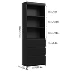 70 bibliothèque avec tiroirs, haute étagère de rangement style ferme, bibliothèques profondes en bois, armoire de rangement pour salon, bureau, espace de travail à domicile