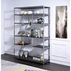 HomeStock 71 H. Black Manufactured wood Book Racks 4 with Tier Shelves