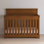 Lit de bébé convertible 4-en-1 — Se transforme en lit pour tout-petit, en lit de repos et en lit standard — 3 hauteurs de matelas — Finition sans danger pour les bébés (Cerisier Coach)