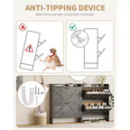 Meuble de rangement à chaussures mince avec 2 tiroirs basculants - Organiseur de style ferme rustique pour entrée, gain de place