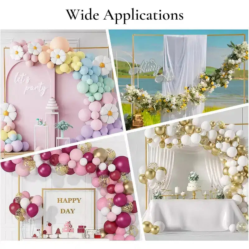 Support de toile de fond carré de 2,5 x 2,5 m, support d'arche de ballon en métal, support de toile de fond de mariage pour fête et cérémonie, doré