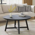 Round Coffee Table, 36In Center Table, Coffee Table Accent Tables with Adjustable Thickened Legs and Designed Wood Grain, Living Room Furniture