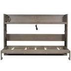 Lit escamotable mural Twin XL Murphy Bed avec étagères de rangement, lit armoire pliant avec bureau, éclairage LED et station de recharge USB