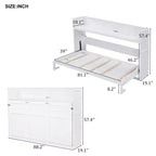 Lit escamotable mural Twin XL Murphy Bed avec étagères de rangement, lit armoire pliant avec bureau, éclairage LED et station de recharge USB