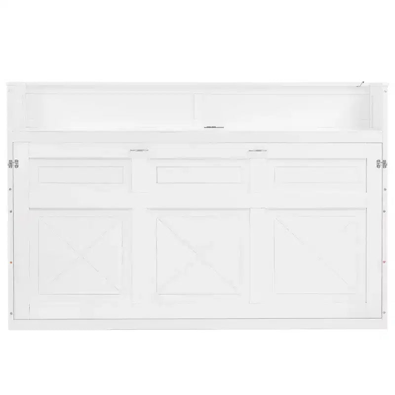 Lit escamotable mural Twin XL Murphy Bed avec étagères de rangement, lit armoire pliant avec bureau, éclairage LED et station de recharge USB
