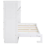 Lit escamotable mural Twin XL Murphy Bed avec étagères de rangement, lit armoire pliant avec bureau, éclairage LED et station de recharge USB