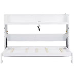 Lit escamotable mural Twin XL Murphy Bed avec étagères de rangement, lit armoire pliant avec bureau, éclairage LED et station de recharge USB