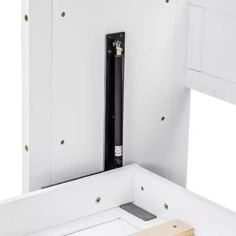 Lit escamotable mural Twin XL Murphy Bed avec étagères de rangement, lit armoire pliant avec bureau, éclairage LED et station de recharge USB