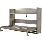 Lit escamotable mural Twin XL Murphy Bed avec étagères de rangement, lit armoire pliant avec bureau, éclairage LED et station de recharge USB
