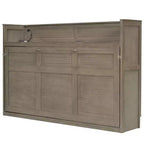 Lit escamotable mural Twin XL Murphy Bed avec étagères de rangement, lit armoire pliant avec bureau, éclairage LED et station de recharge USB