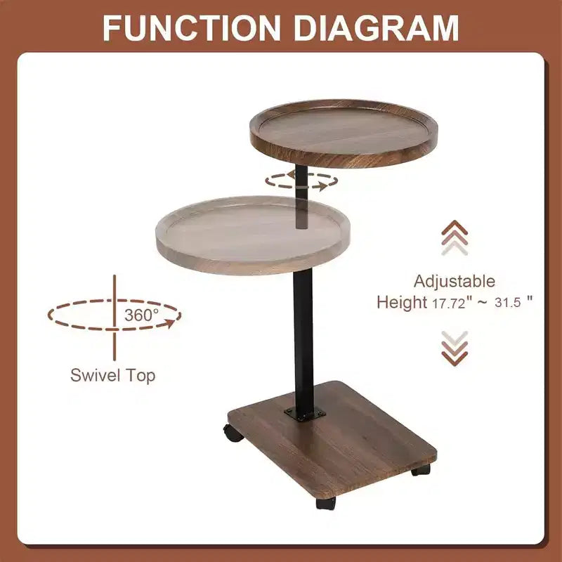 Table d'appoint mobile, Bureau d'écriture portable et sur pied pour la maison et la chambre à coucher