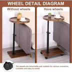 Table d'appoint mobile, Bureau d'écriture portable et sur pied pour la maison et la chambre à coucher