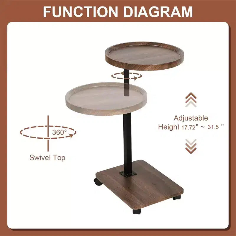 Table d'appoint mobile, Bureau d'écriture portable et sur pied pour la maison et la chambre à coucher