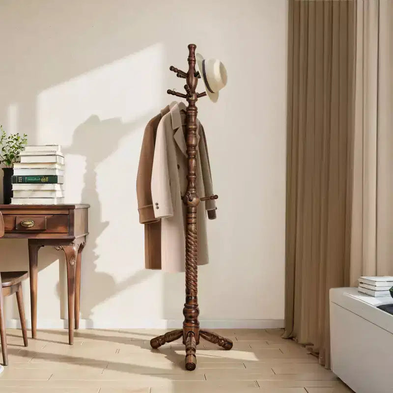 Porte-manteau sur pied robuste en bois de 74 po avec 11 crochets, patère pour entrée, couloir, chambre, bureau