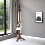 Porte-manteau sur pied robuste en bois de 74 po avec 11 crochets, patère pour entrée, couloir, chambre, bureau