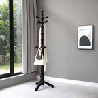 Porte-manteau sur pied robuste en bois de 74 po avec 11 crochets, patère pour entrée, couloir, chambre, bureau