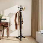 Porte-manteau sur pied robuste en bois de 74 po avec 11 crochets, patère pour entrée, couloir, chambre, bureau