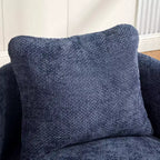 Fauteuil club moderne pivotant rond de 30 W, Fauteuil de salon avec oreiller, Fauteuil club rembourré en chenille pour salon, chambre, balcon