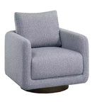 Fauteuil pivotant, fauteuil de salon avec coussin de dossier, revêtement en bouclé, chaise longue moderne à profil bas pour salon, coin lecture, chambre à coucher