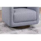 Fauteuil pivotant, fauteuil de salon avec coussin de dossier, revêtement en bouclé, chaise longue moderne à profil bas pour salon, coin lecture, chambre à coucher