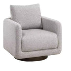 Fauteuil pivotant, fauteuil de salon avec coussin de dossier, revêtement en bouclé, chaise longue moderne à profil bas pour salon, coin lecture, chambre à coucher