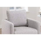 Fauteuil pivotant, fauteuil de salon avec coussin de dossier, revêtement en bouclé, chaise longue moderne à profil bas pour salon, coin lecture, chambre à coucher