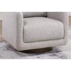 Fauteuil pivotant, fauteuil de salon avec coussin de dossier, revêtement en bouclé, chaise longue moderne à profil bas pour salon, coin lecture, chambre à coucher