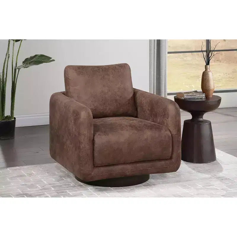 Fauteuil pivotant, fauteuil de salon avec coussin de dossier, revêtement en bouclé, chaise longue moderne à profil bas pour salon, coin lecture, chambre à coucher