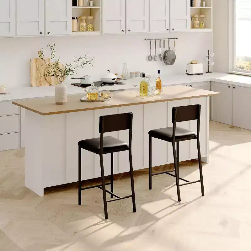 Dining Chairs, Dining Chairs with PU Cushion, Kitchen Breakfast Chairs, 26 Tall Counter Bar Stools, 330Lbs Weight Capacity, for Kitchen